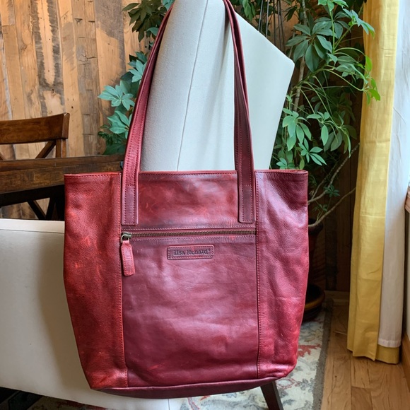 Lisa Leonard We Have Love Tote in deep ruby - Picture 2 of 7